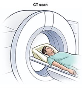 Person getting CT scan.